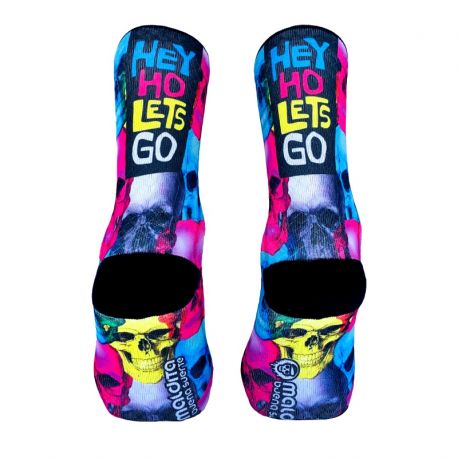 CALCETINES MBS 13cm HEY HO LETS GO fuxia blue